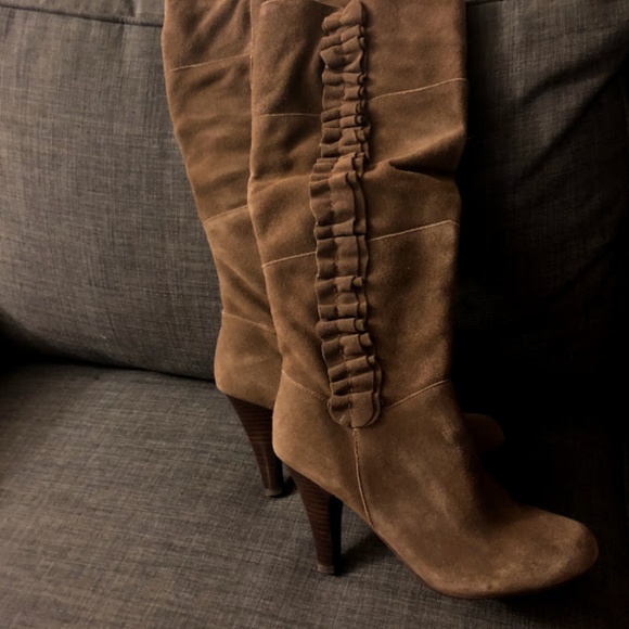 Zigi Soho Shoes - ZIGI SOHO BNIB Valance Ruffle heeled suede boots